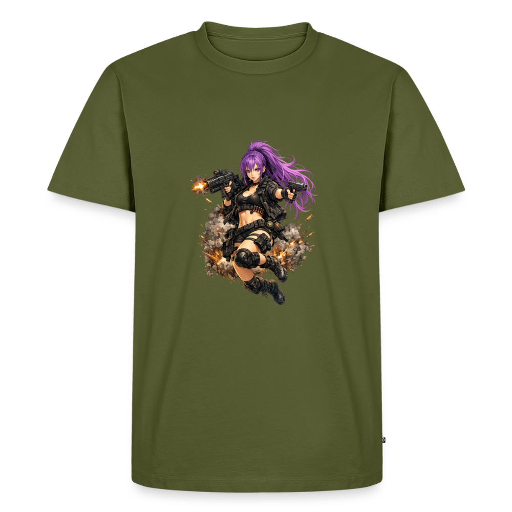 Männer Premium T-Shirt "Purple Lady" - Khaki