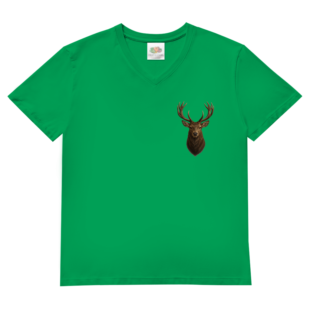 Herren Basic V-Neck T-Shirt "Hirsch"