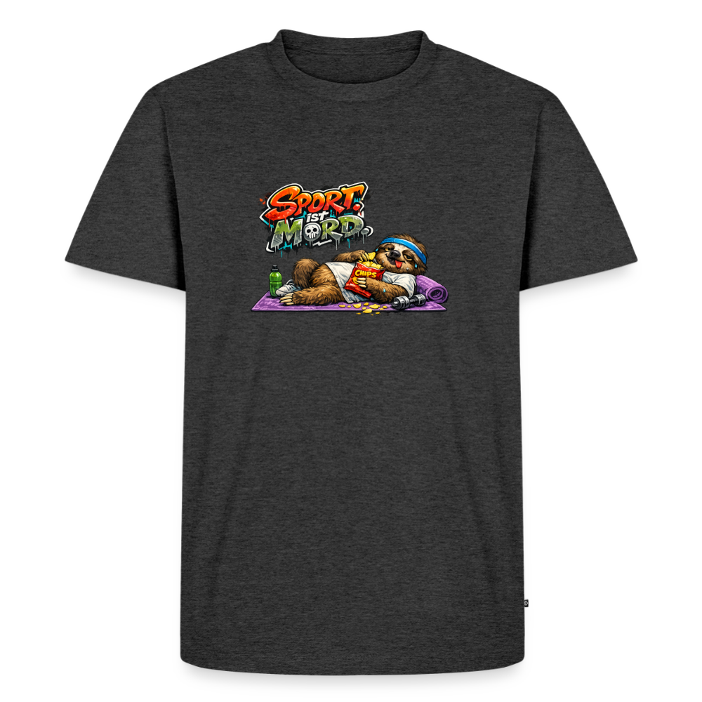Premium T-Shirt "Sport ist Mord" - Anthrazit meliert