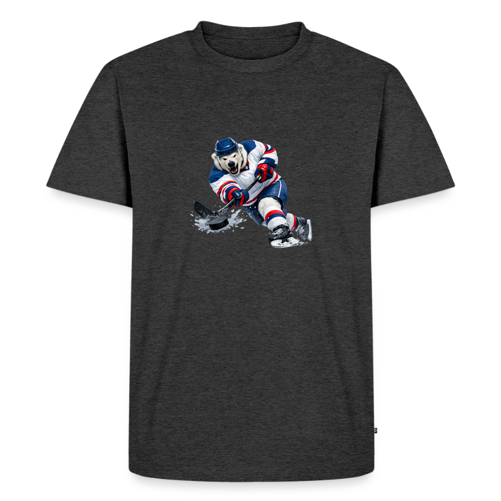 Premium T-Shirt "Hockey Eisbär" - Anthrazit meliert