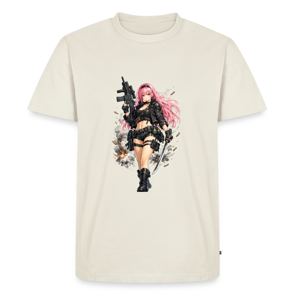 Premium T-Shirt "Anime Lady" - Naturweiß