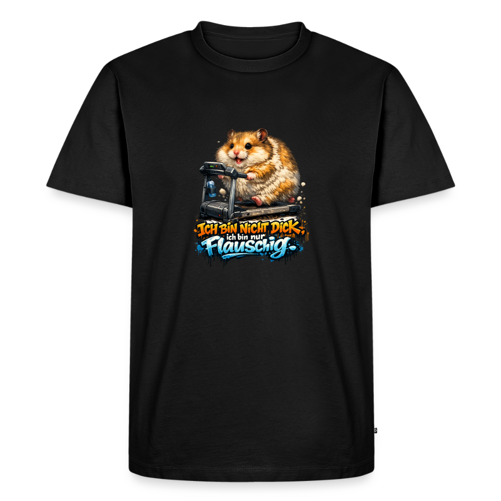 Premium T-Shirt "Ich bin nicht dick" - Schwarz