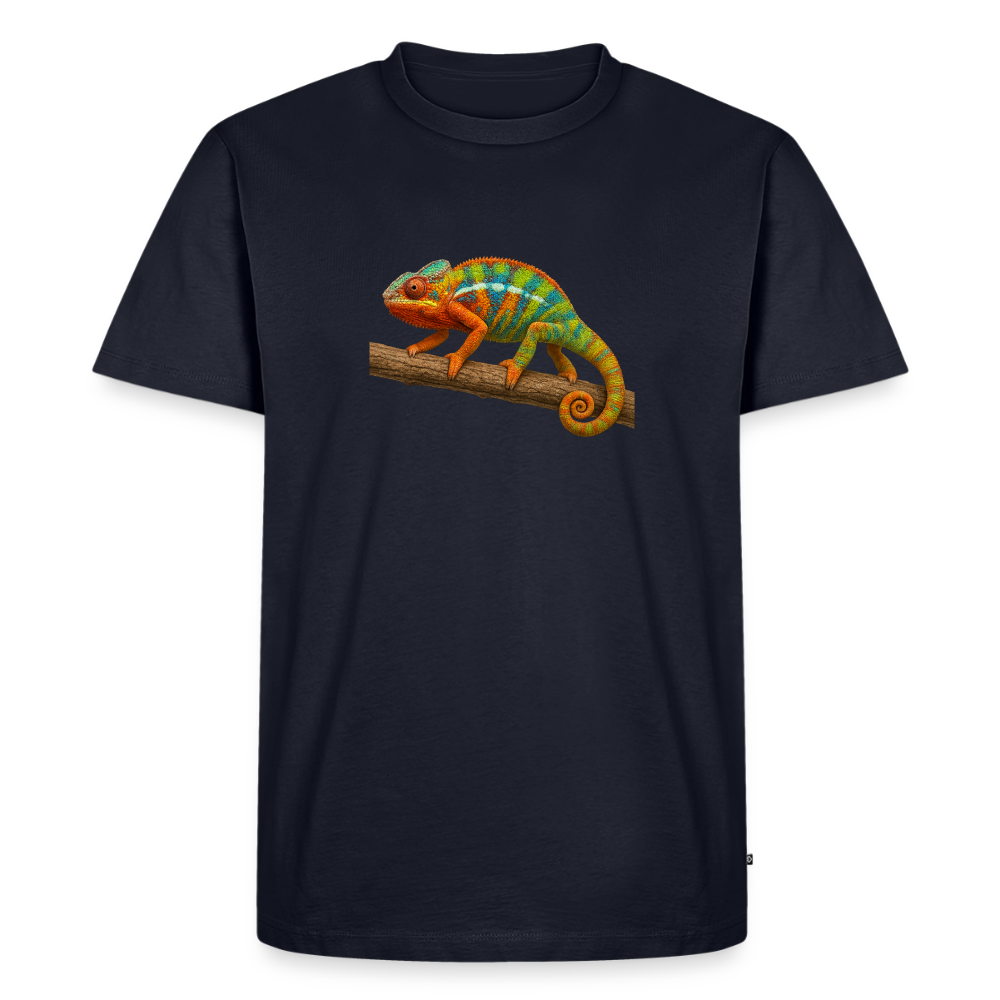 Premium T-Shirt "Cameleon auf Ast" - Navy