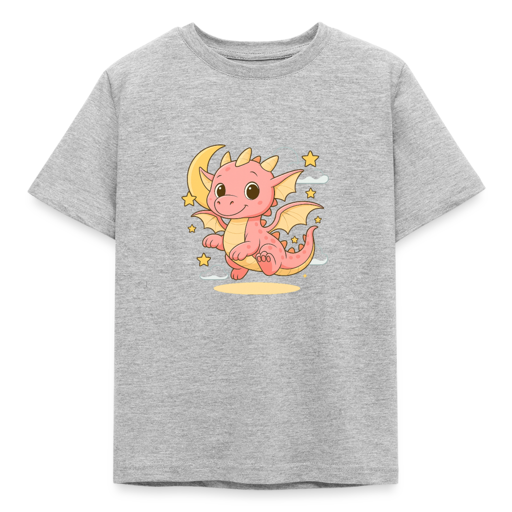 Kinder T-Shirt "Kleiner Drache" - Grau meliert