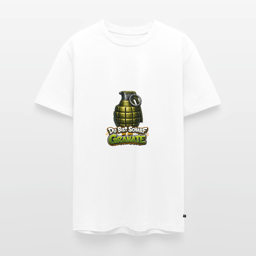 Männer Premium T-Shirt "Scharf wie eine Granate" - Weiß