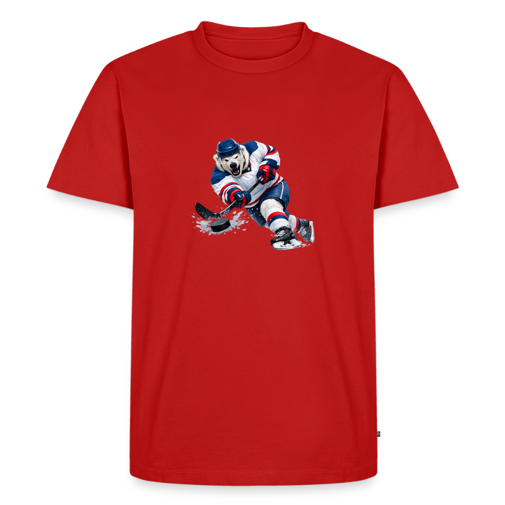 Premium T-Shirt "Hockey Eisbär" - Rot