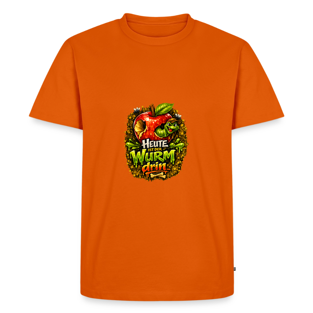 Premium T-Shirt "Heute ist der Wurm drin" - Orange 