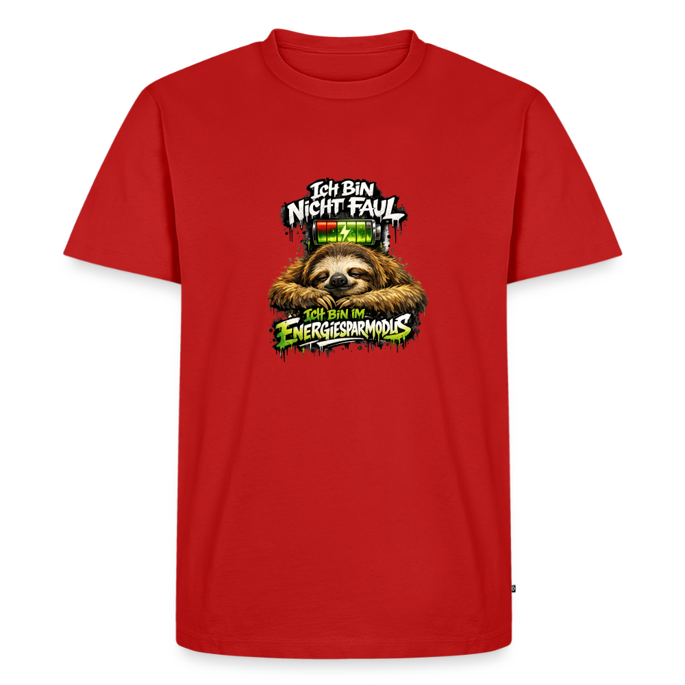 Premium T-Shirt "Ich bin nicht Faul" - Rot