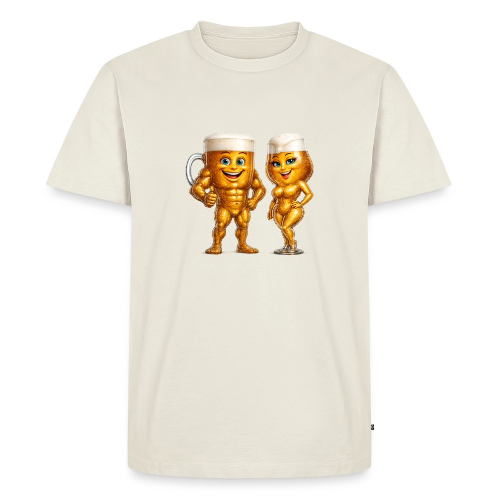 Premium T-Shirt "Bierpärchen" - Naturweiß