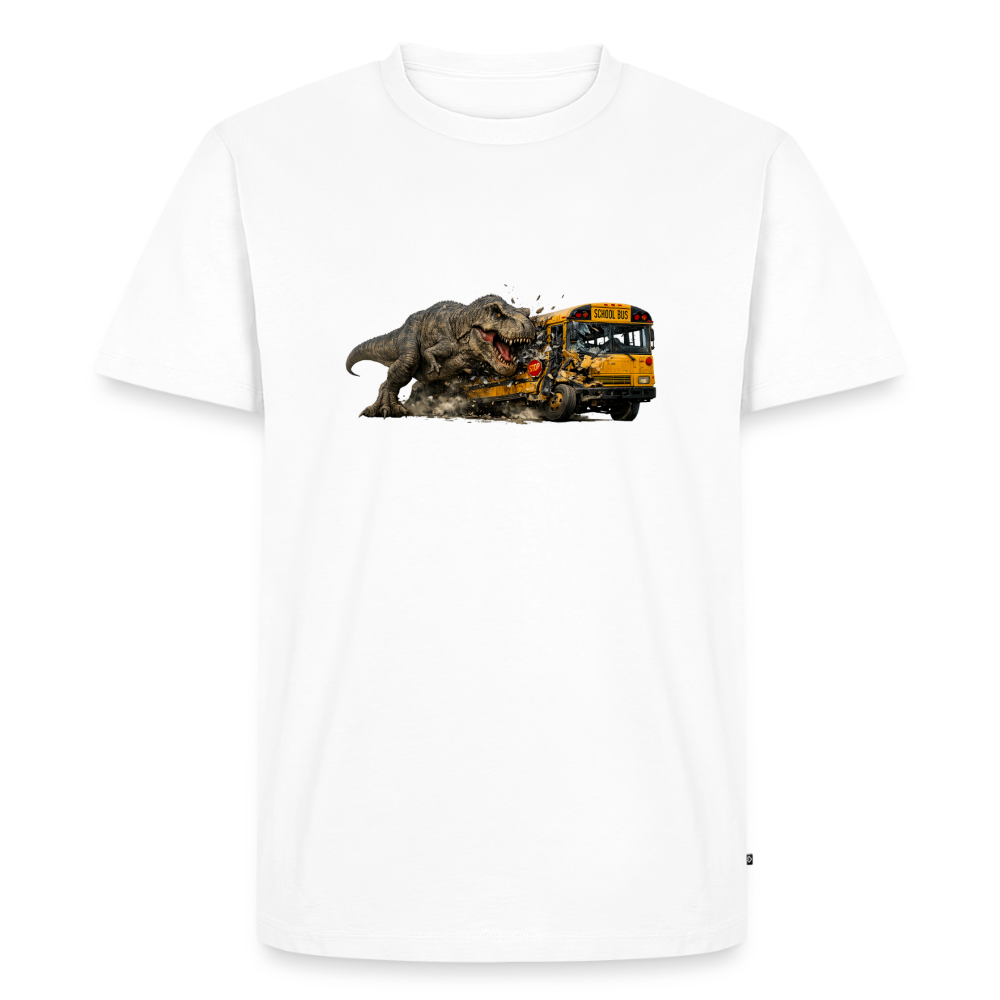 Premium T-Shirt "T-Rex Crash" - Weiß
