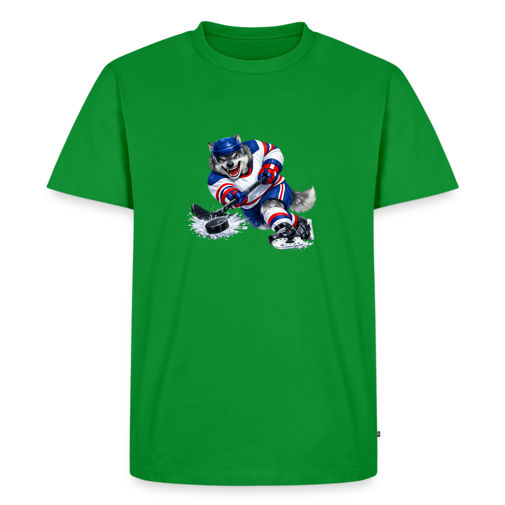 Premium T-Shirt "Hockey Wolf" - Grün
