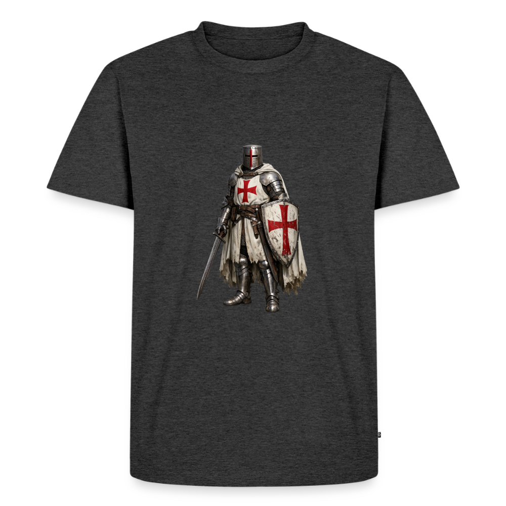 Premium T-Shirt "Kreuzritter" - Anthrazit meliert