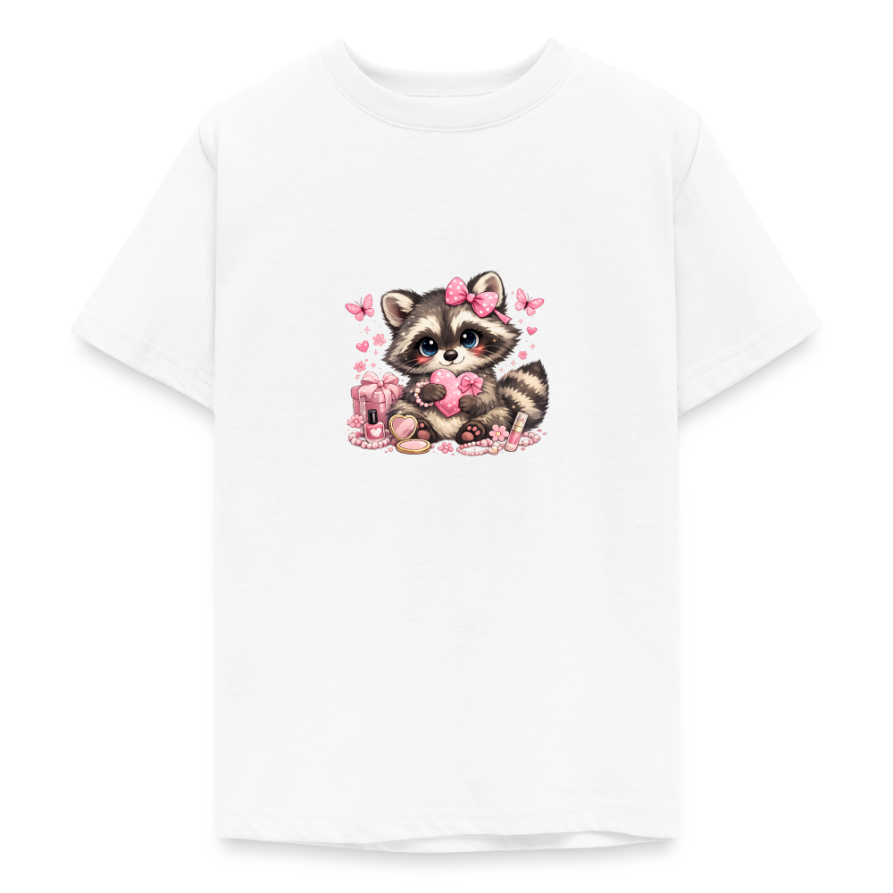 Teenager T-Shirt "Waschbär" - Weiß