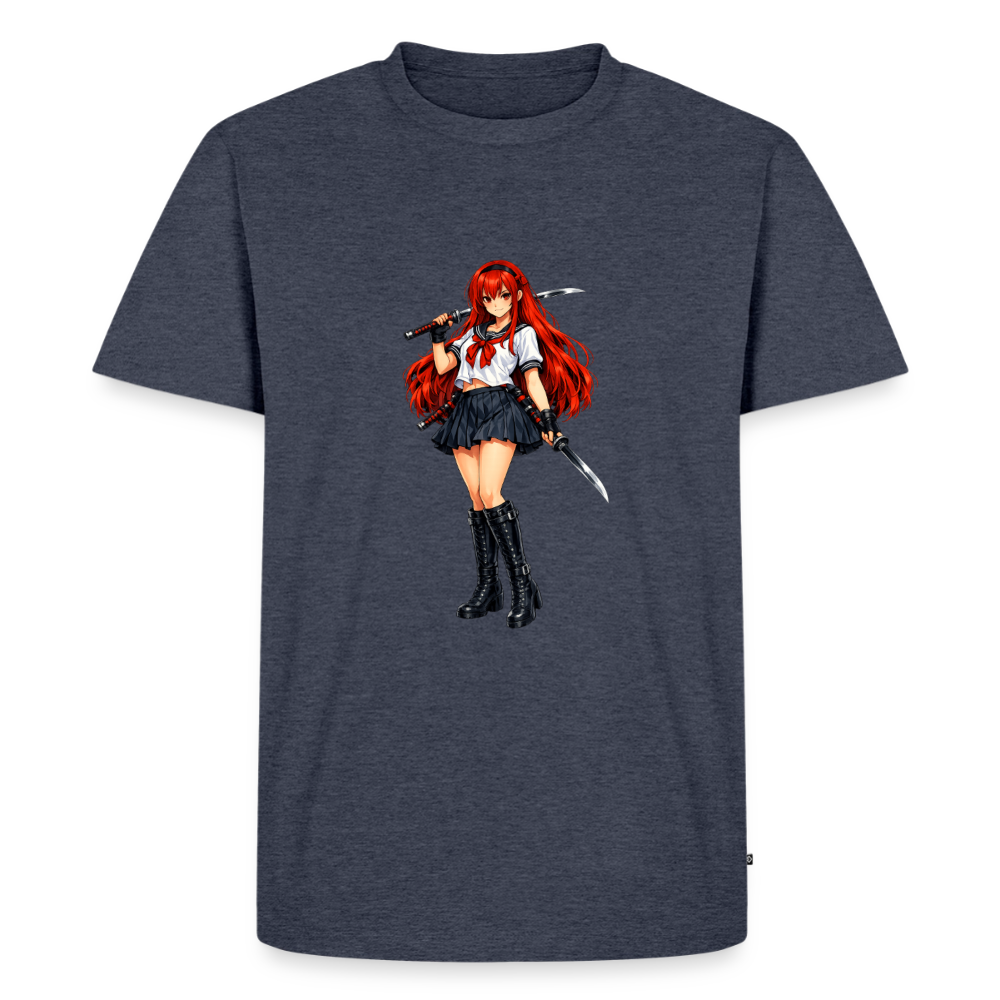 Premium T-Shirt "Red Lady" - Jeansblau 