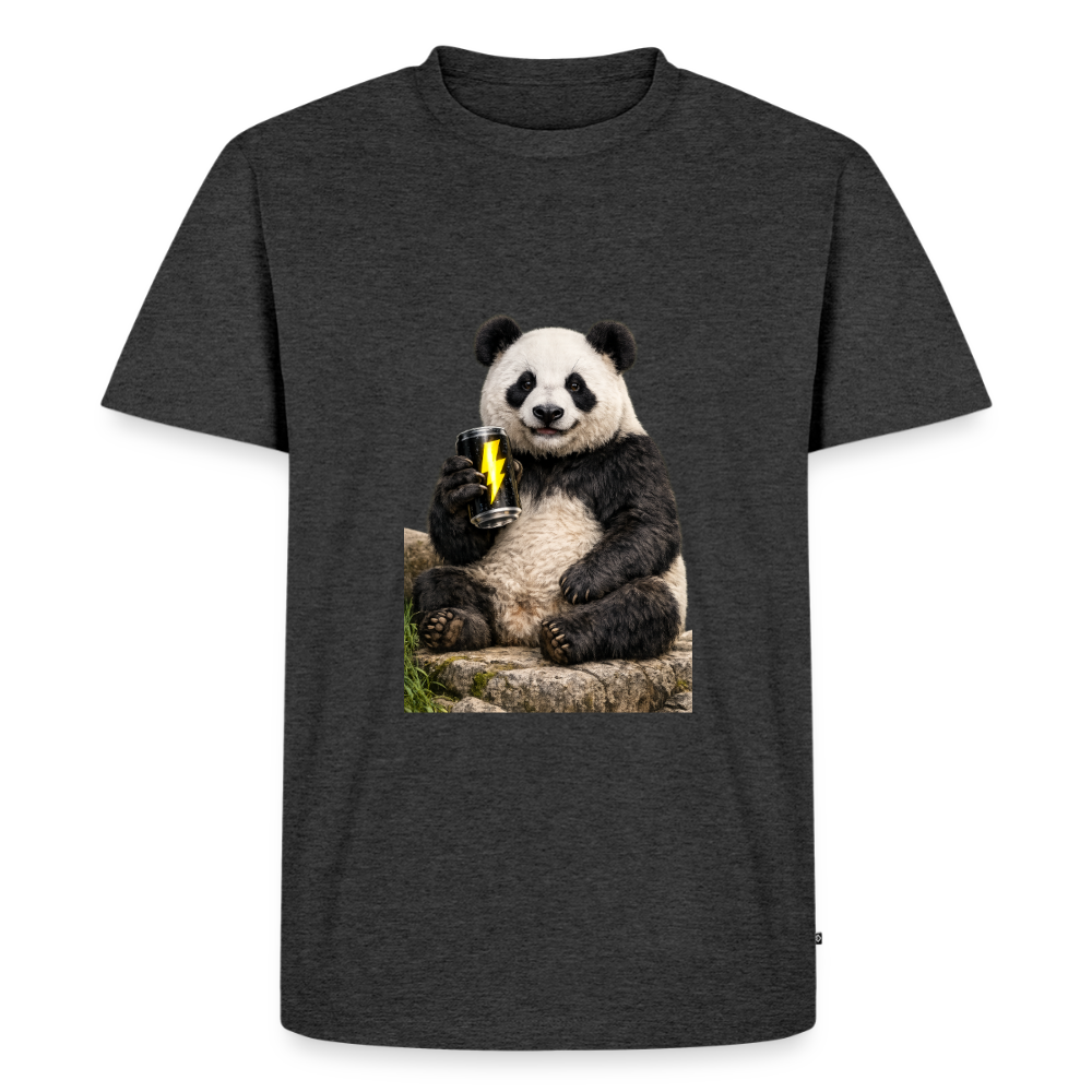 Premium T-Shirt "Panda Energy" - Anthrazit meliert