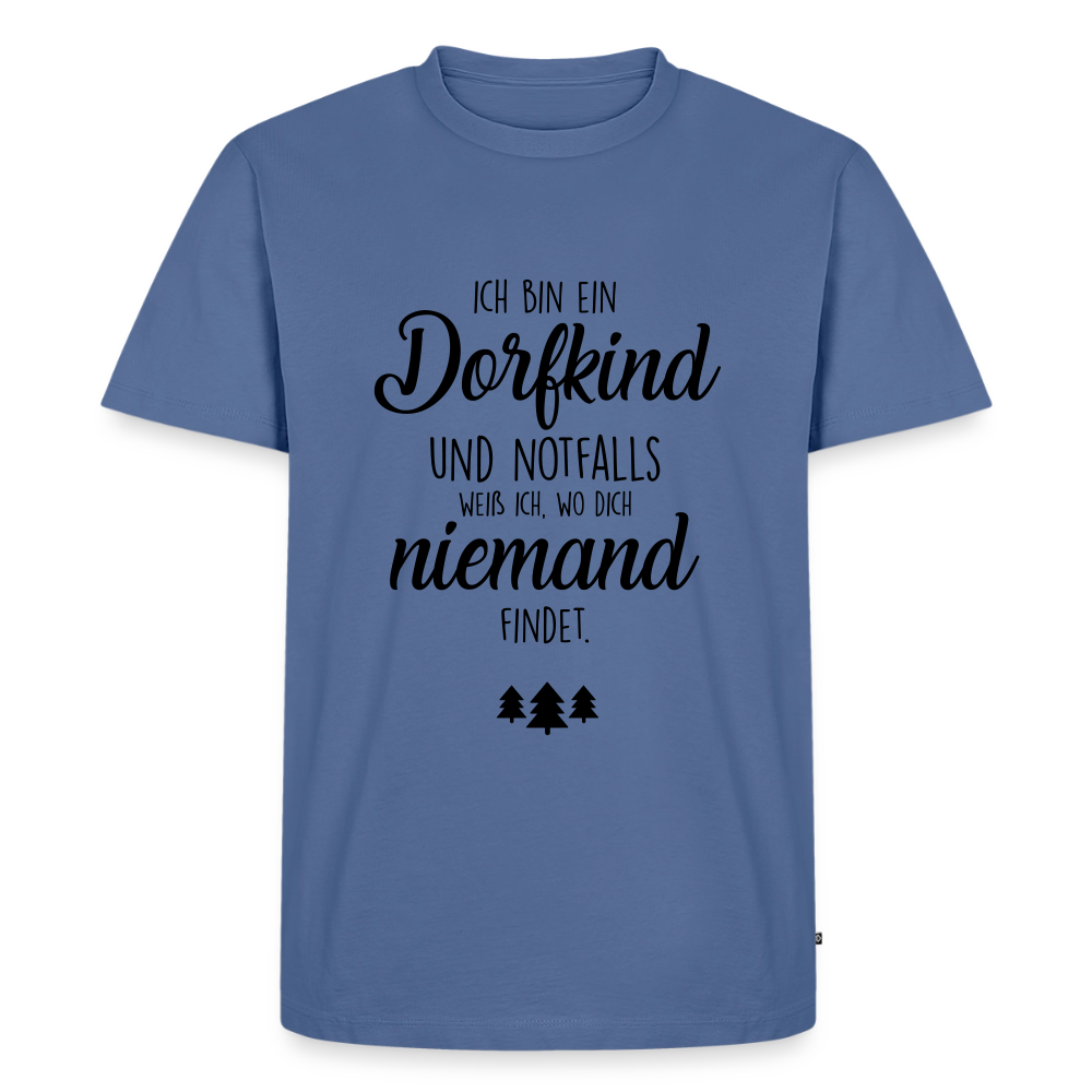 Premium T-Shirt "Dorfkind" - Taubenblau