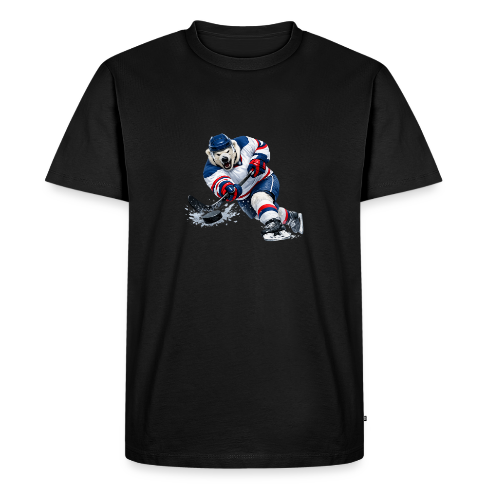 Premium T-Shirt "Hockey Eisbär" - Schwarz