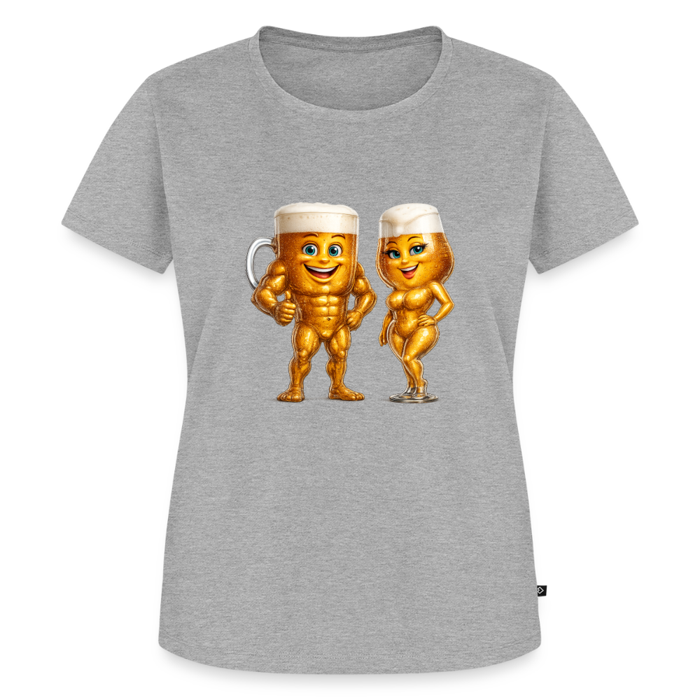 Premium T-Shirt "Bierpärchen" - Grau meliert