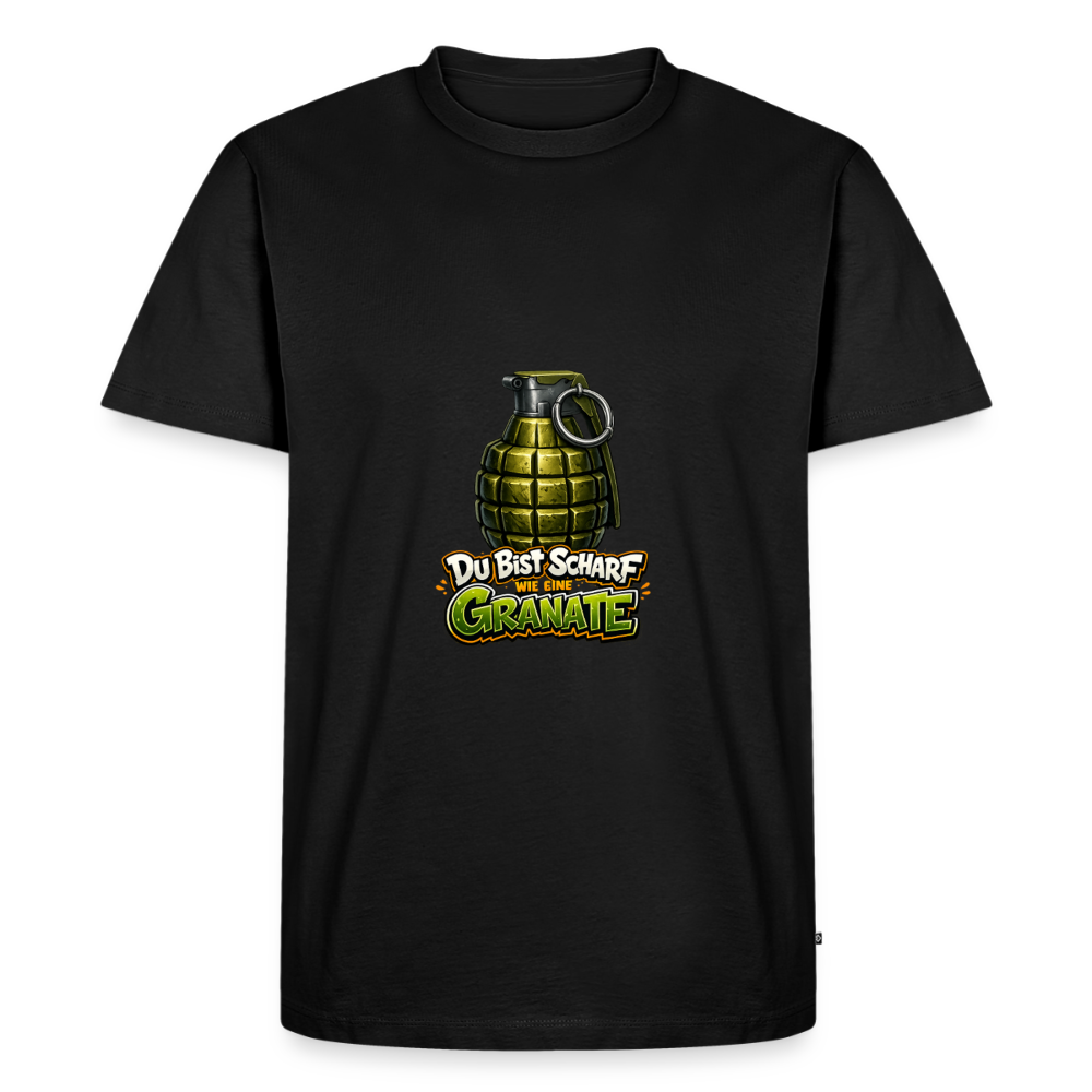 Männer Premium T-Shirt "Scharf wie eine Granate" - Schwarz
