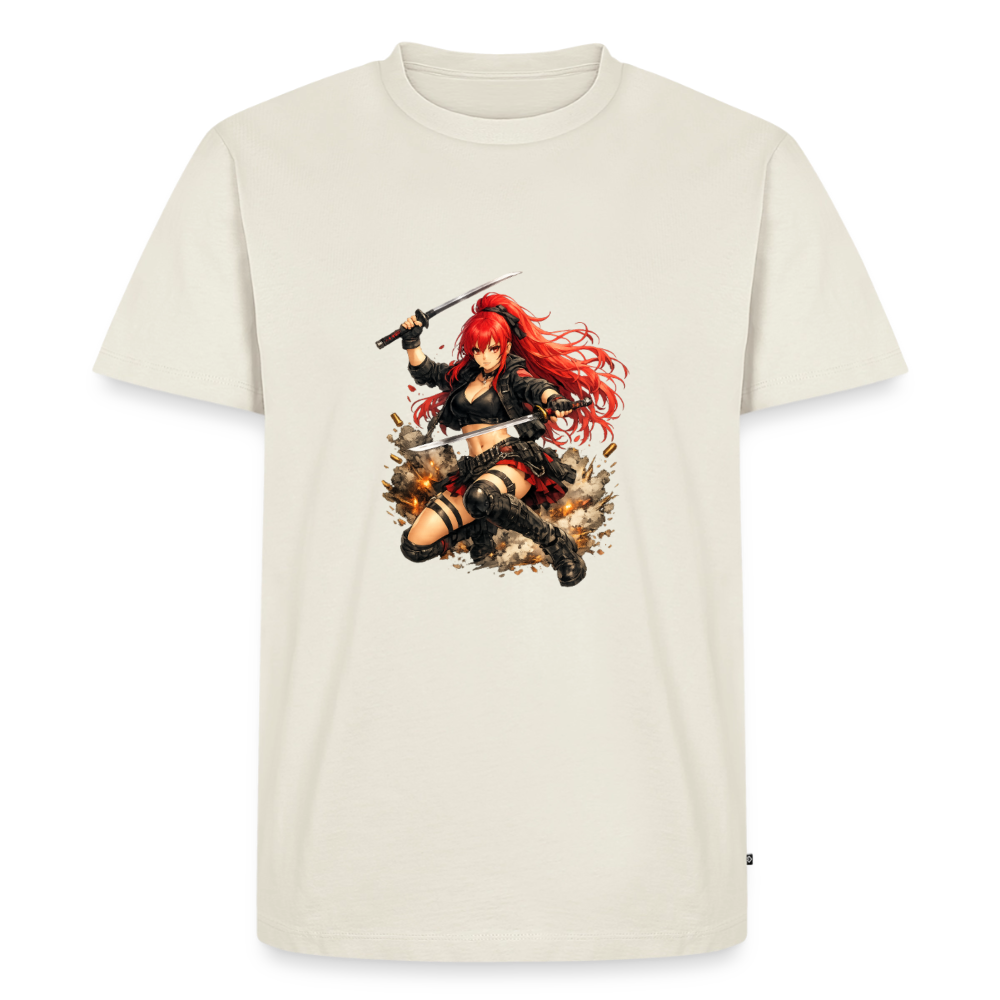 Premium T-Shirt "Anime Woman" - Naturweiß