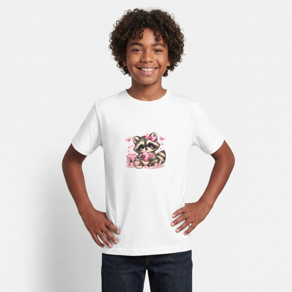 Teenager T-Shirt "Waschbär" - Weiß