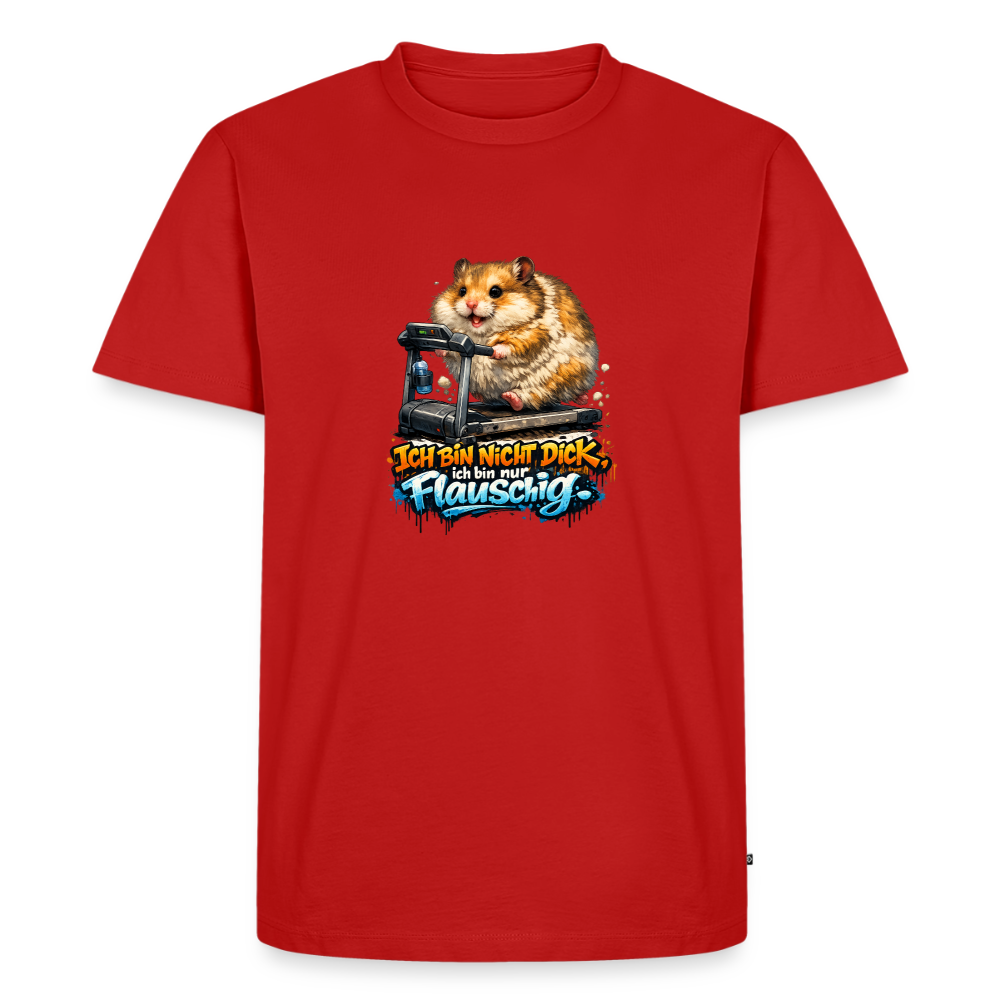 Premium T-Shirt "Ich bin nicht dick" - Rot