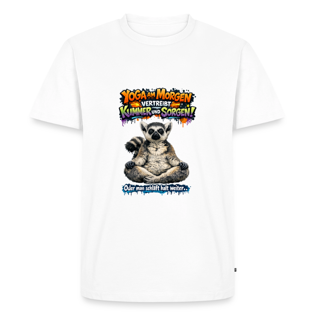 Premium T-Shirt "Yoga am Morgen" - Weiß