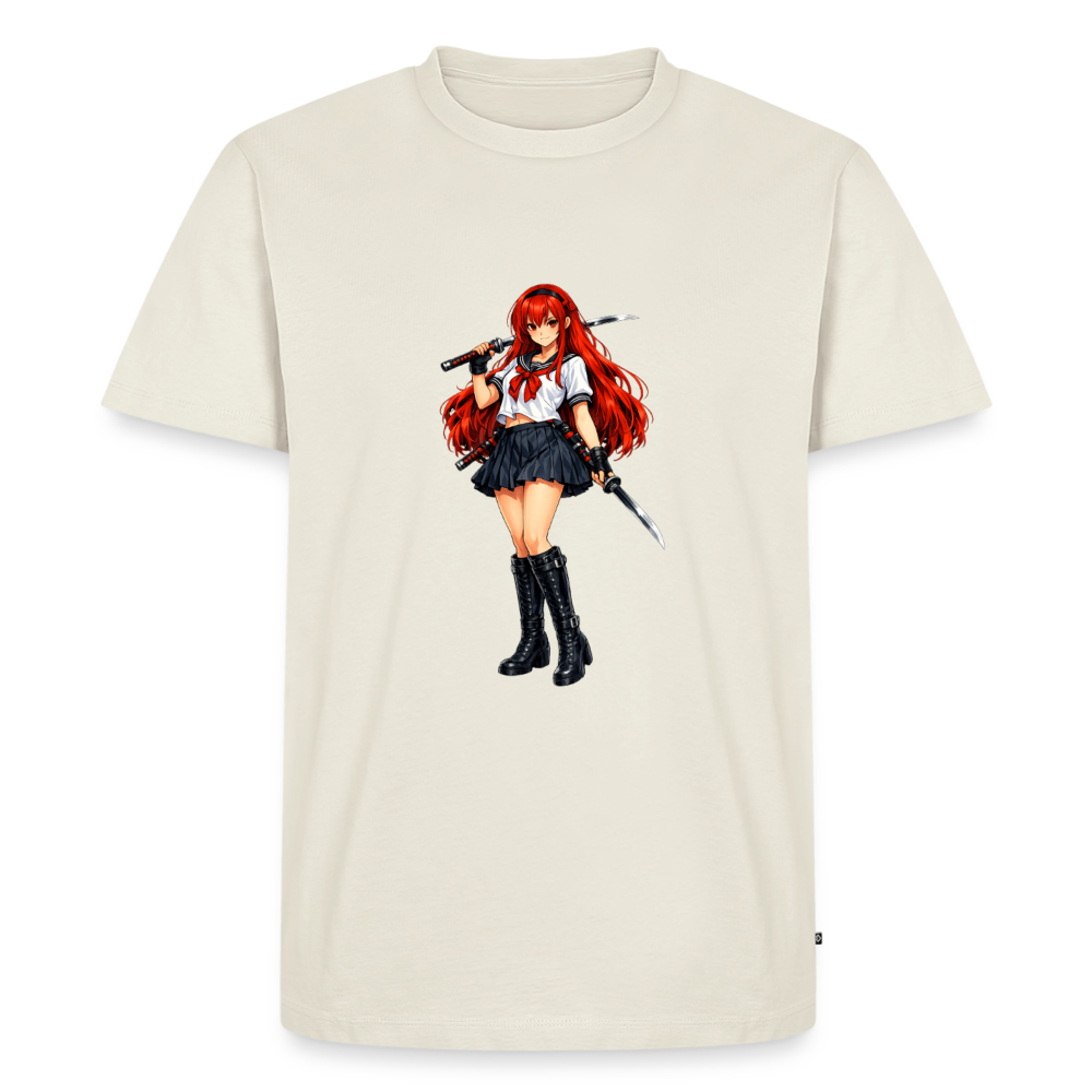 Premium T-Shirt "Red Lady" - Naturweiß