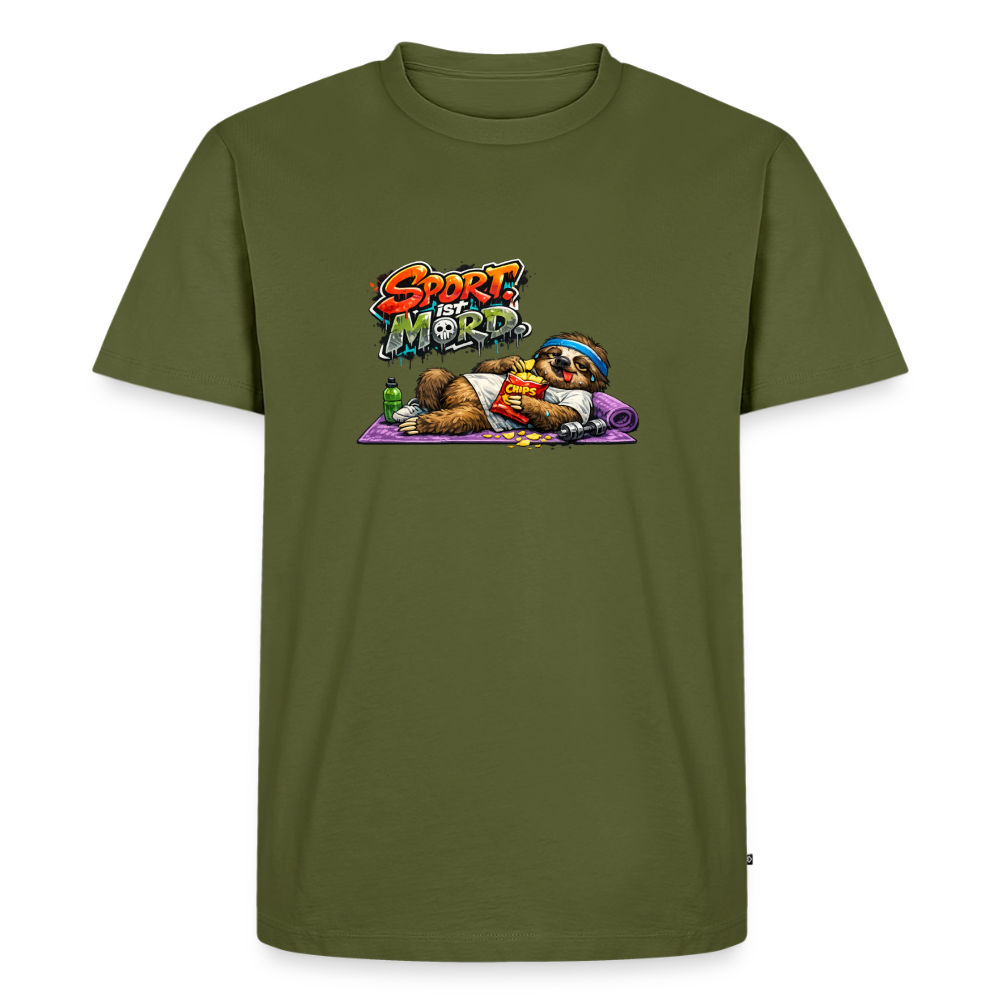 Premium T-Shirt "Sport ist Mord" - Khaki