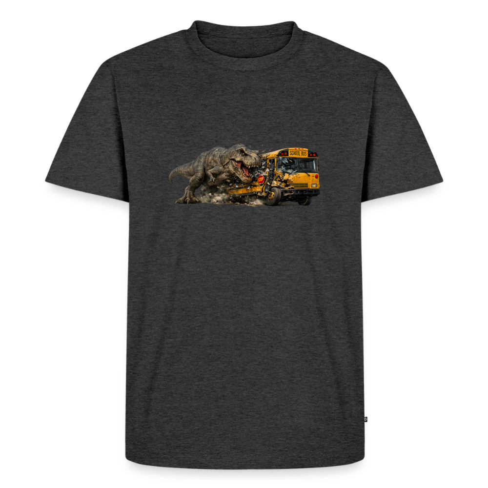 Premium T-Shirt "T-Rex Crash" - Anthrazit meliert