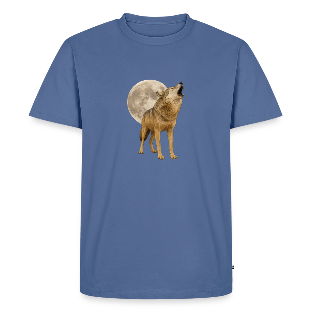 Premium T-Shirt "Vollmond" - Taubenblau