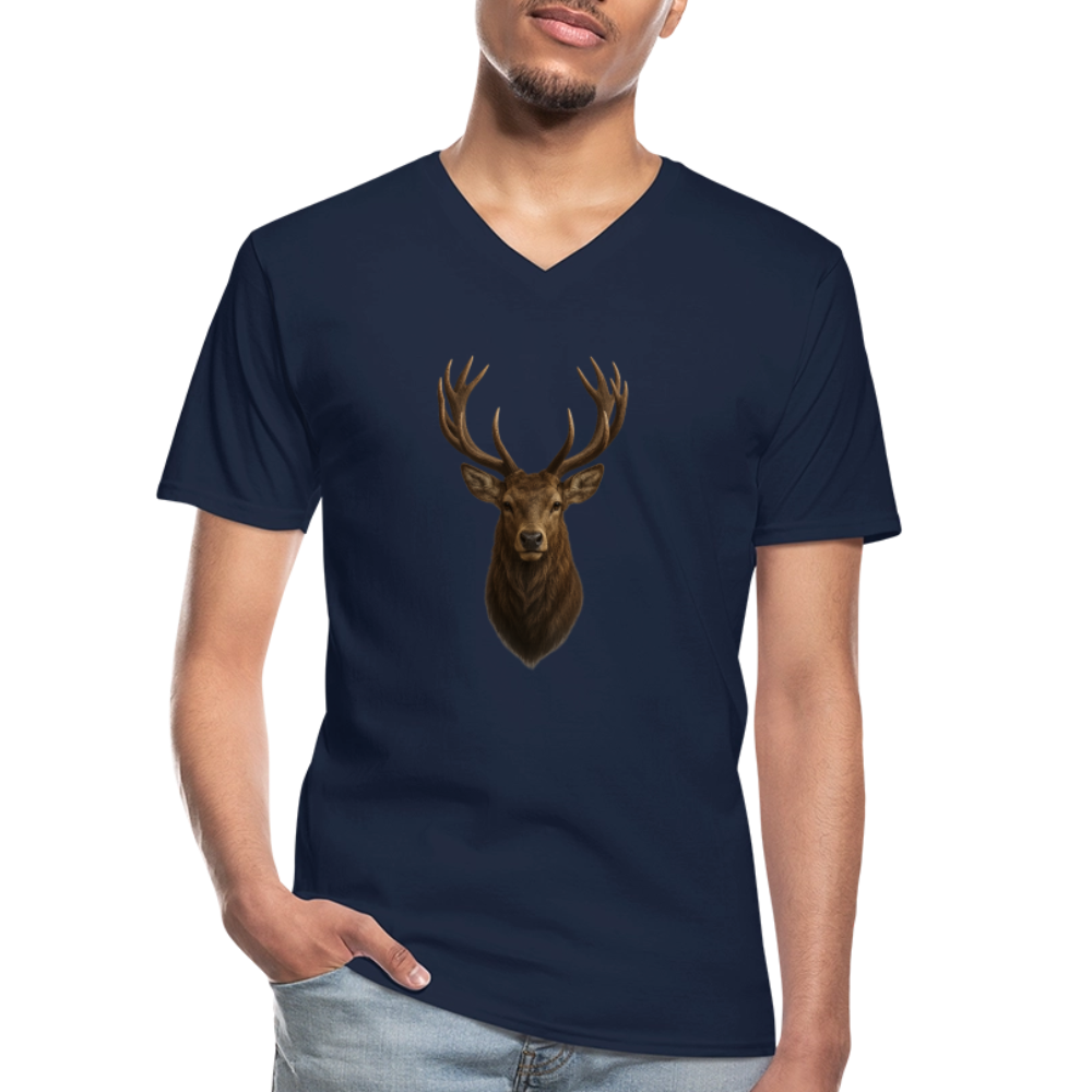 Männer V-Shirt "Hirsch" - Navy