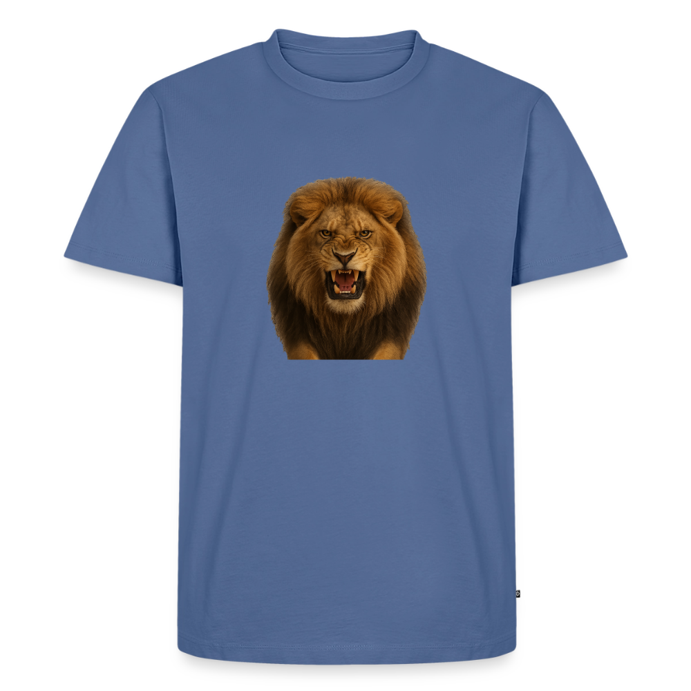 Premium T-Shirt "Löwe" - Taubenblau