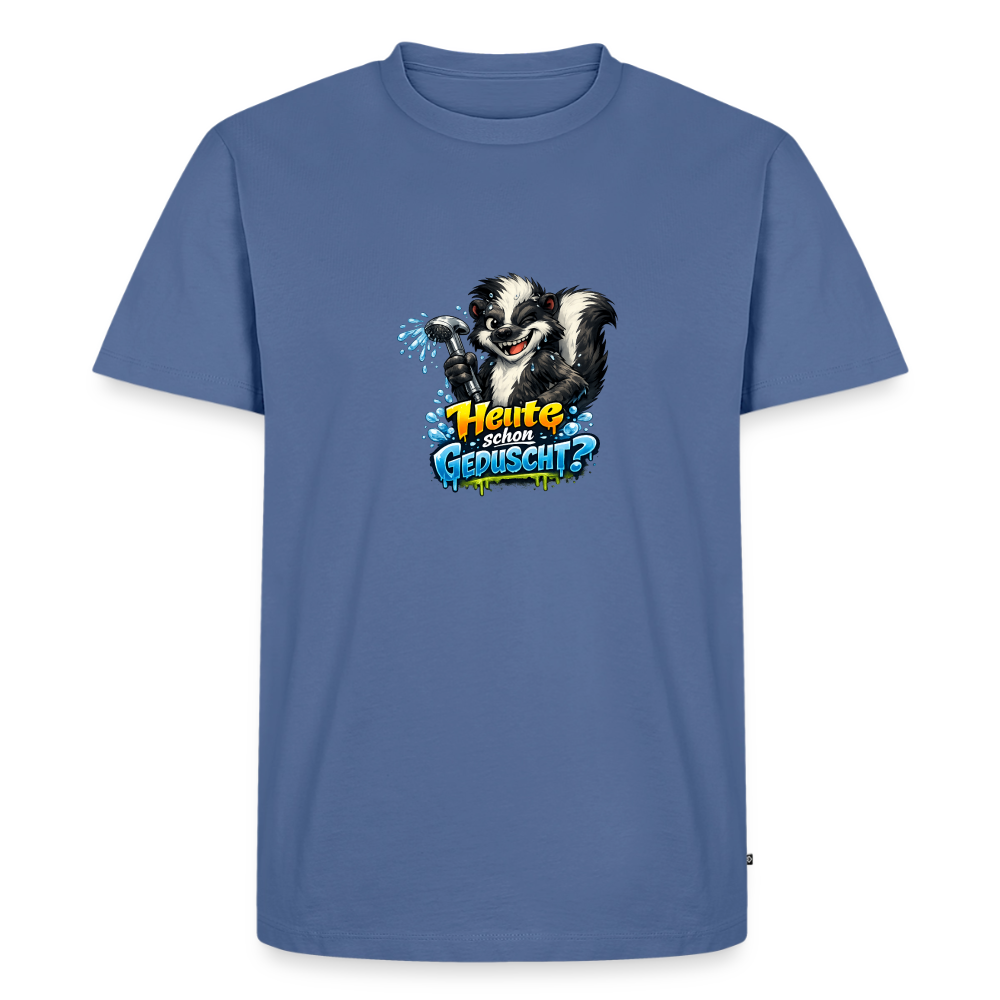 Premium T-Shirt "Geduscht" - Taubenblau