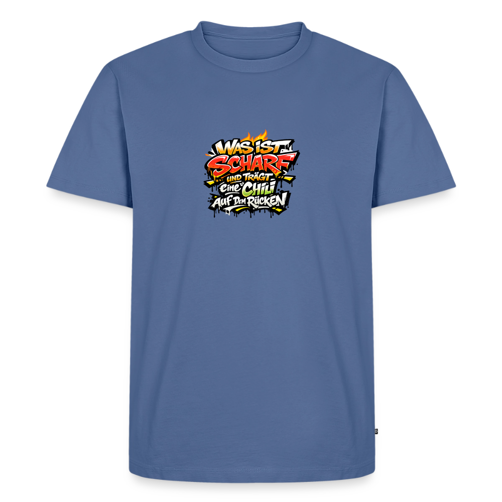 Premium T-Shirt "Chili" - Taubenblau