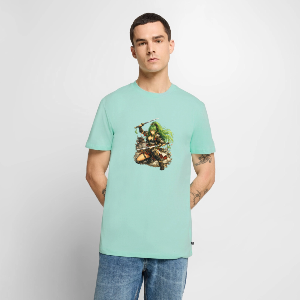 Premium T-Shirt "Anime Green Lady" - Mint 