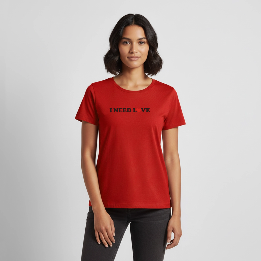 Premium T-Shirt "Need Love" - Rot