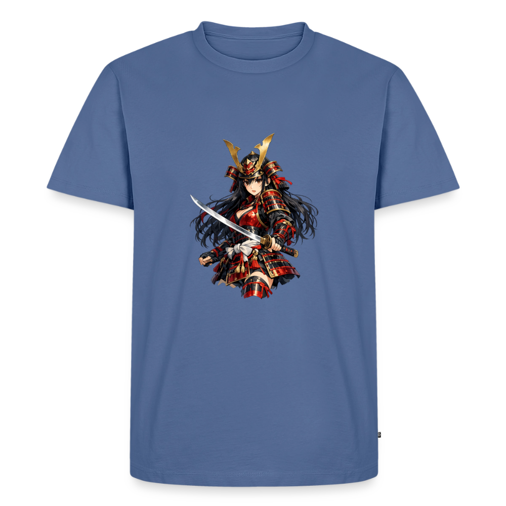 Premium T-Shirt "Samuraj Sword" - Taubenblau