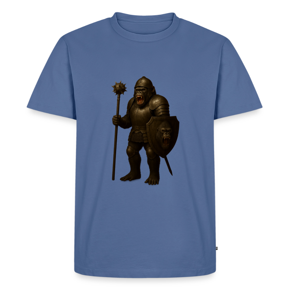 Premium T-Shirt "Gorilla Warrior" - Taubenblau