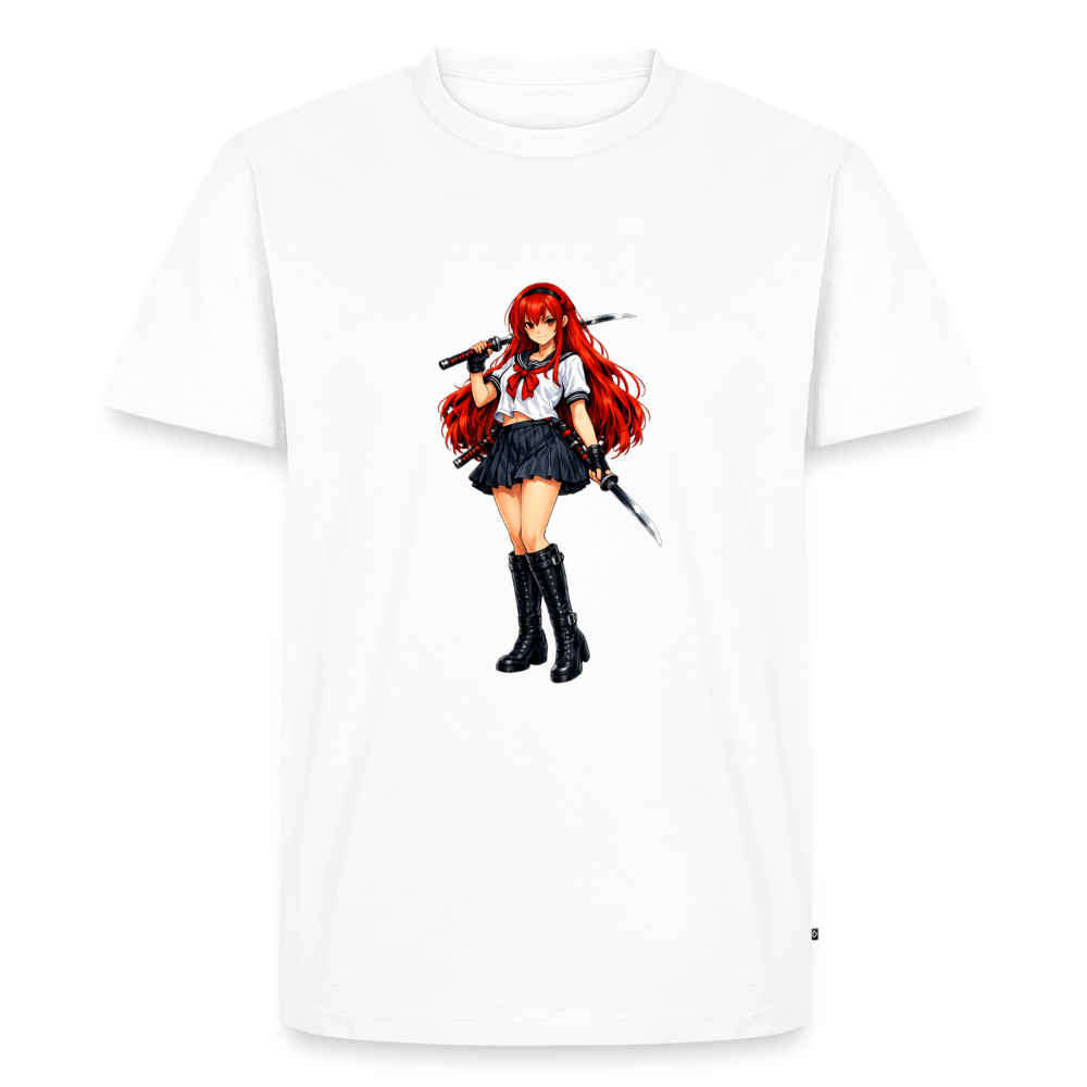 Premium T-Shirt "Red Lady" - Weiß