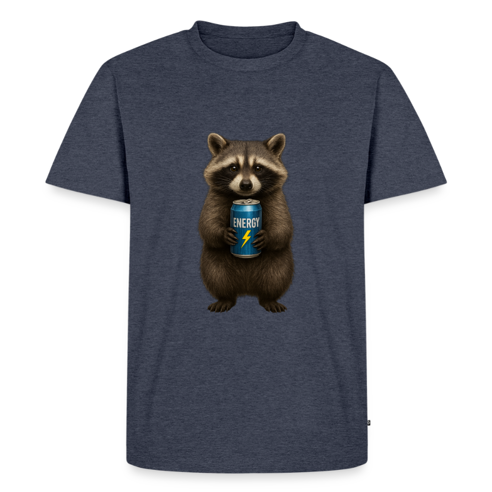 Premium T-Shirt "Energy Waschbär" - Jeansblau 