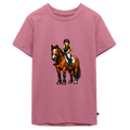 Premium T-Shirt "Mädchen auf Pferd" - Mauve