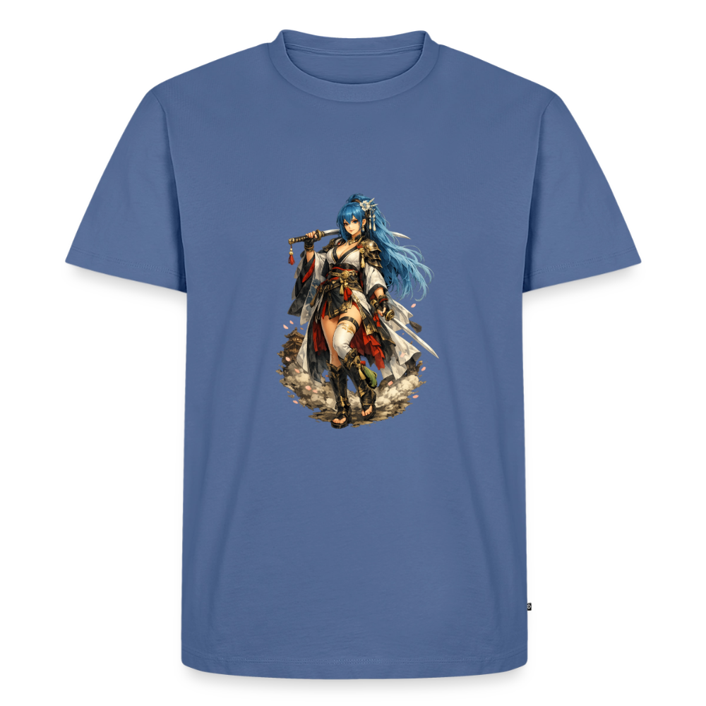 Premium T-Shirt "Anime Woman" - Taubenblau