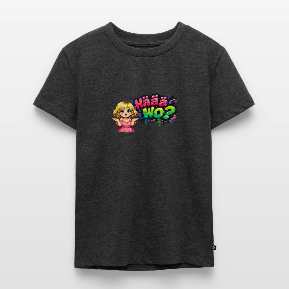 Kinder Premium T-Shirt "Häää Wo" - Anthrazit meliert