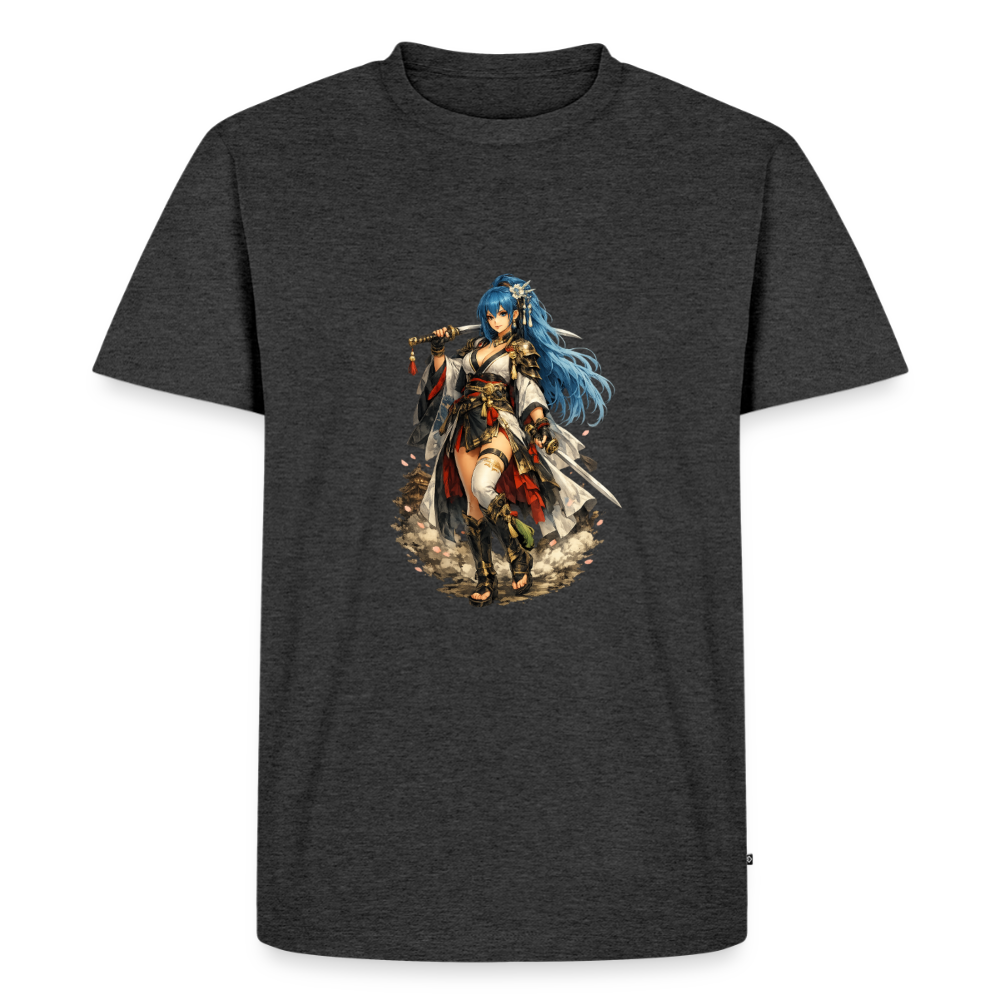 Premium T-Shirt "Anime Woman" - Anthrazit meliert