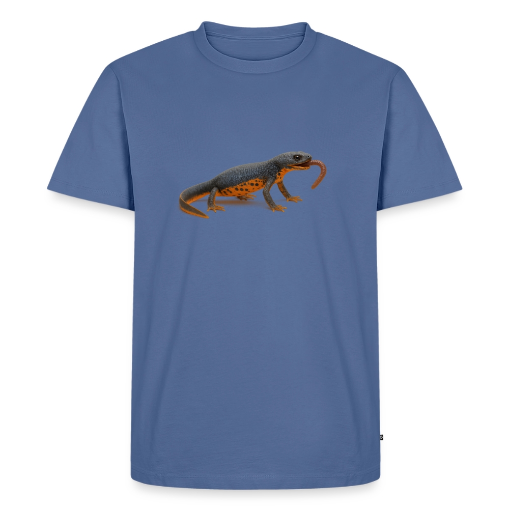 Premium T-Shirt "Feuerbauchmolch" - Taubenblau