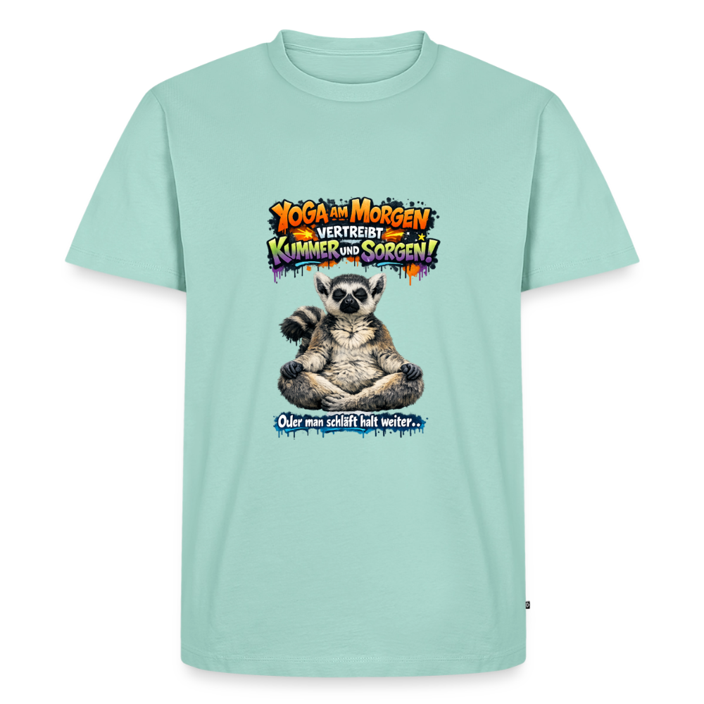 Premium T-Shirt "Yoga am Morgen" - Mint 
