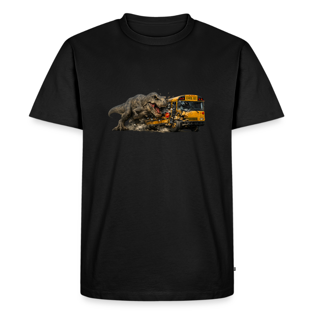 Premium T-Shirt "T-Rex Crash" - Schwarz
