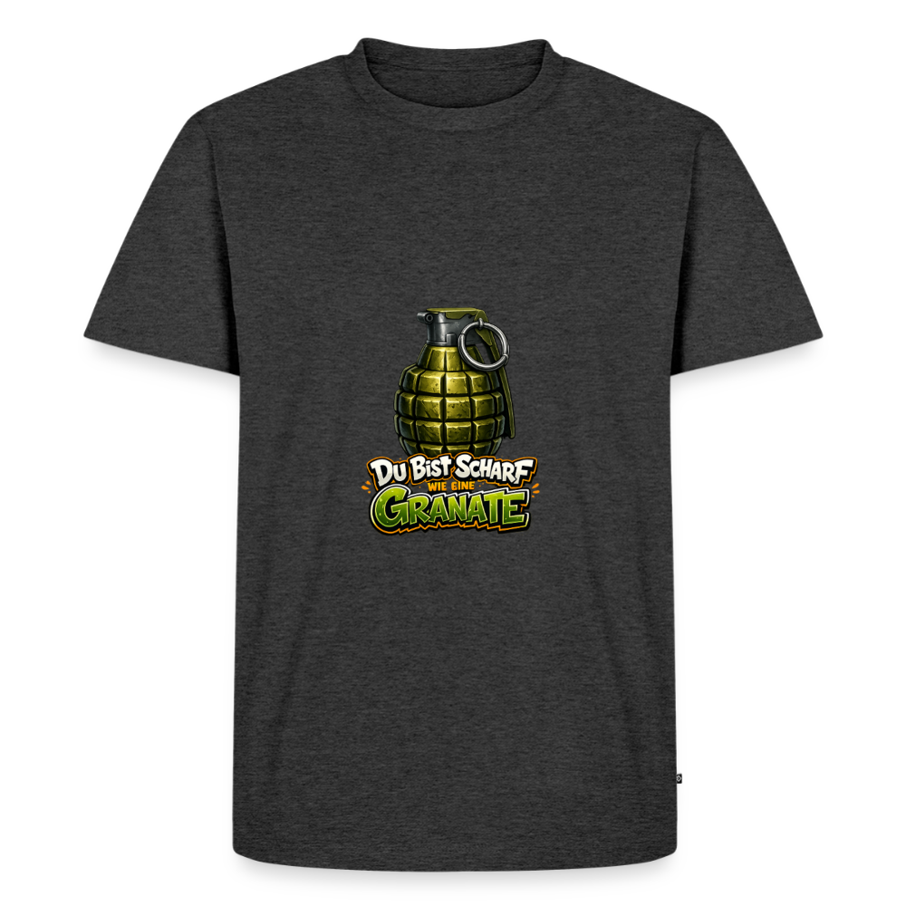 Männer Premium T-Shirt "Scharf wie eine Granate" - Anthrazit meliert
