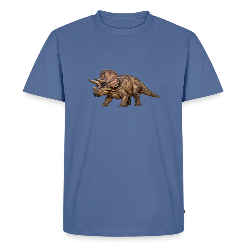 Premium T-Shirt "Triceratops" - Taubenblau